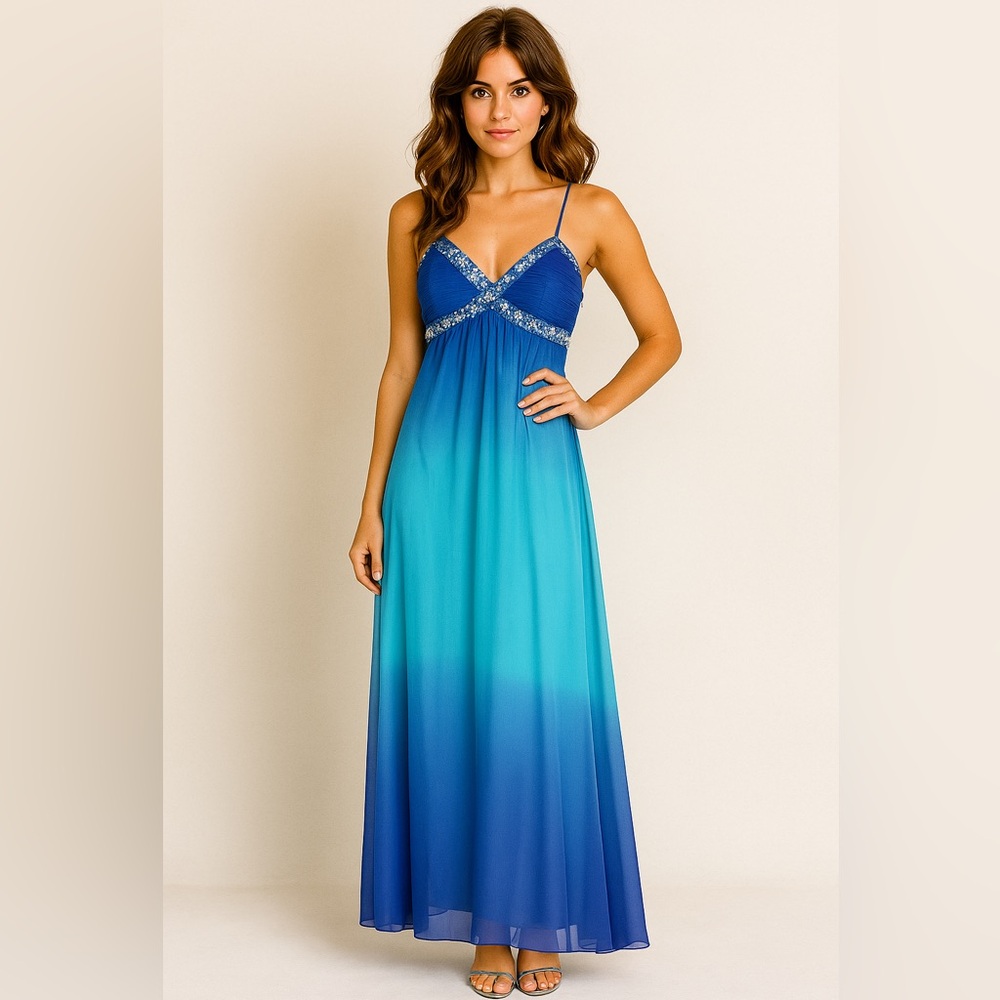 SOLD Glamour Gradated, Embellished Gown